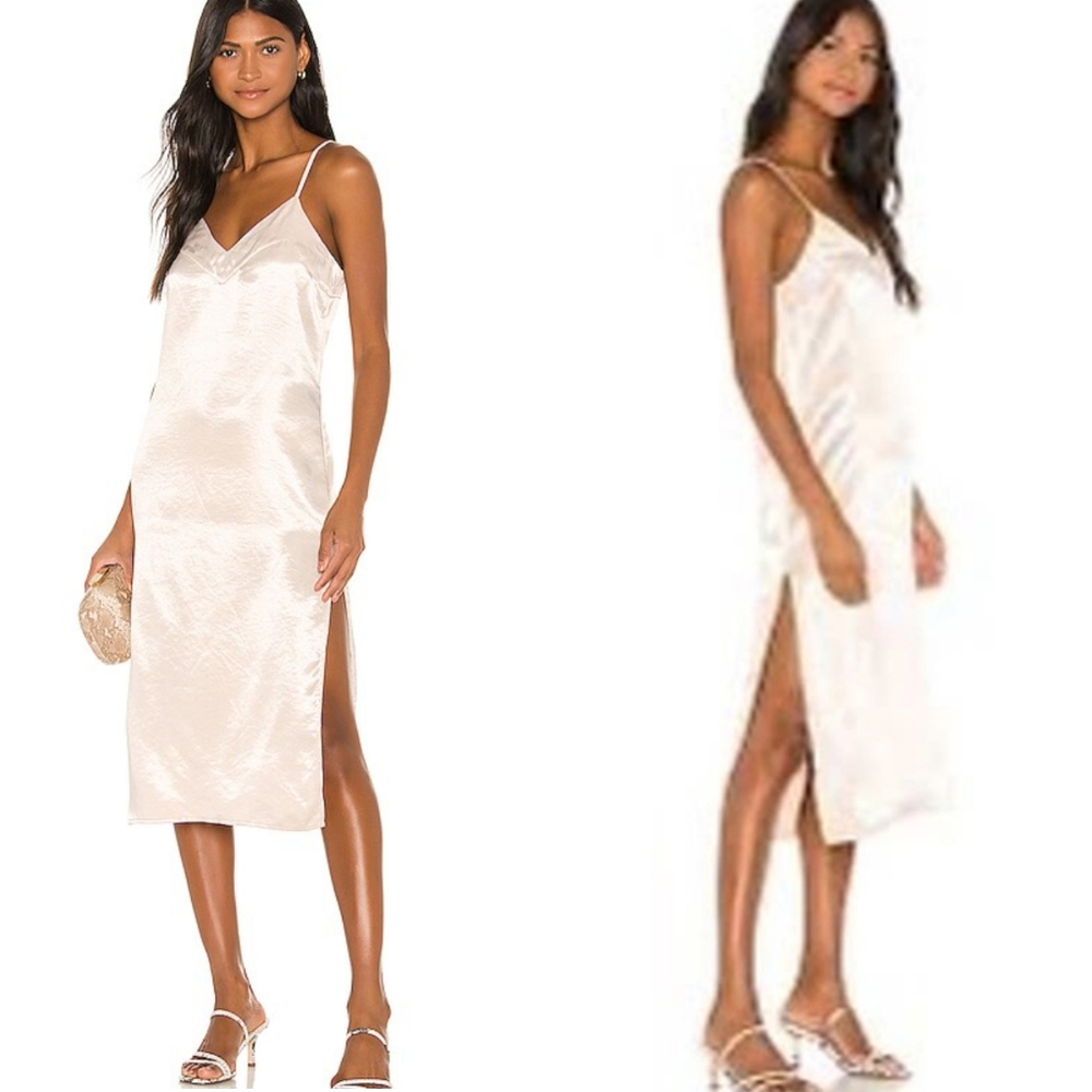 Satin Slip Dress in Porcelain - Revolve Song Of Style Audra
